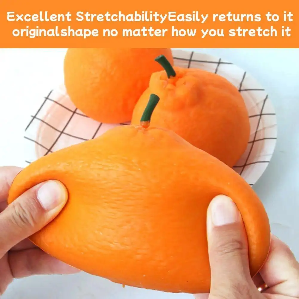 Orange Stress Crunchy Squeeze Ball Squishy Toy Soft Feel Fidget Toy Sensory Anti Stress Toys for Kids & Adults