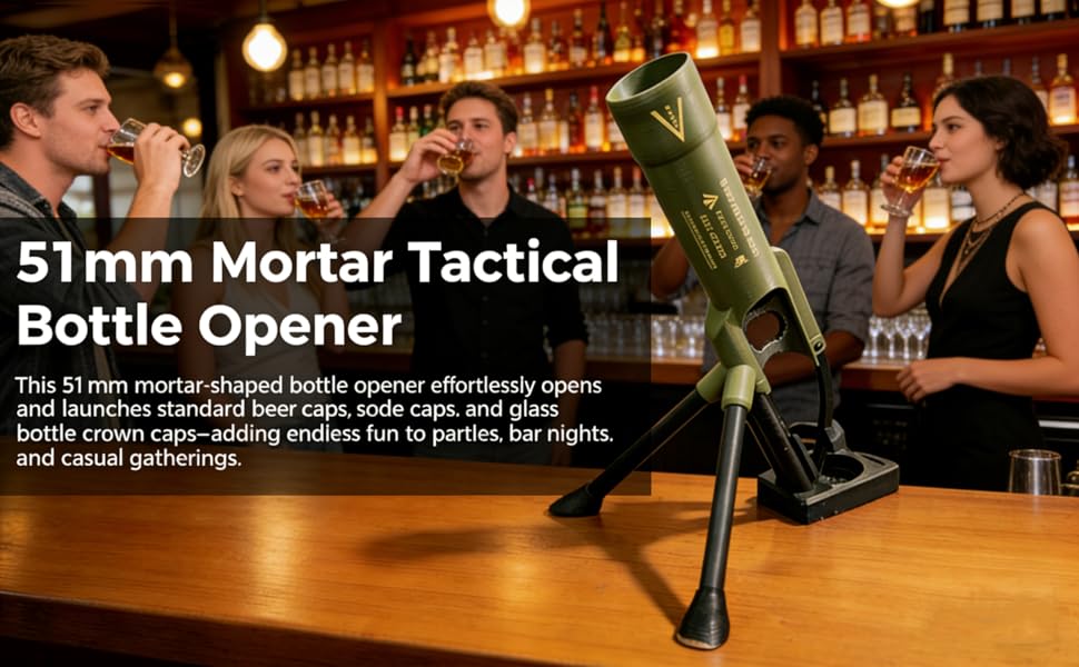 Mortar Bottle Opener Beer Bottle Mortar Opener Tube, 51mm Heavy Duty Tactical Cap Launcher Hands-Free, Funny Beer Bottles Opener For Bars Desks Shelves Home Party Bar Desk Decor Mortar Bottle Opener Beer Bottle Mortar Opener Tube, 51mm Heavy Duty Tactical Cap Launcher Hands-Free, Funny Beer Bottles Opener For Bars Desks Shelves Home Party Bar Desk Decor