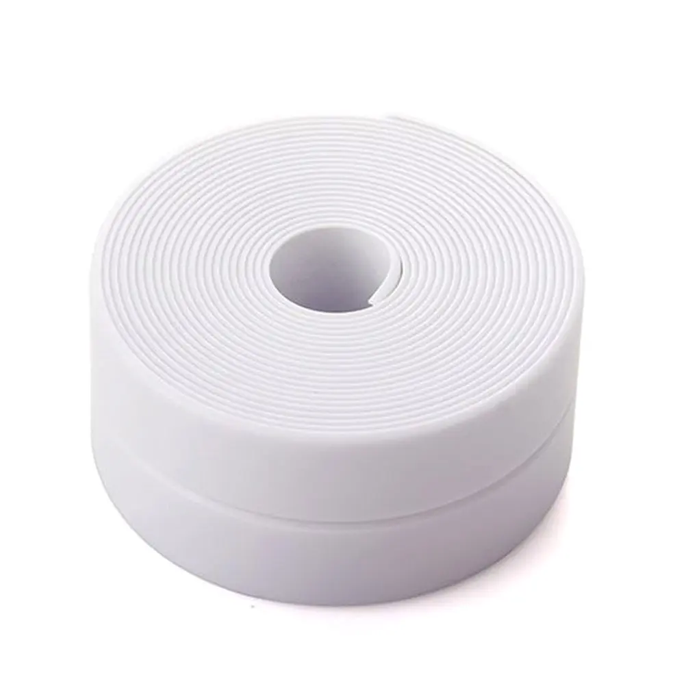 Tape Caulk Strip Seal for Toliet Bathtub, Sink, Kitchen, Wall , Self Adhesive Corner Liner 126''x1.57'' (White)