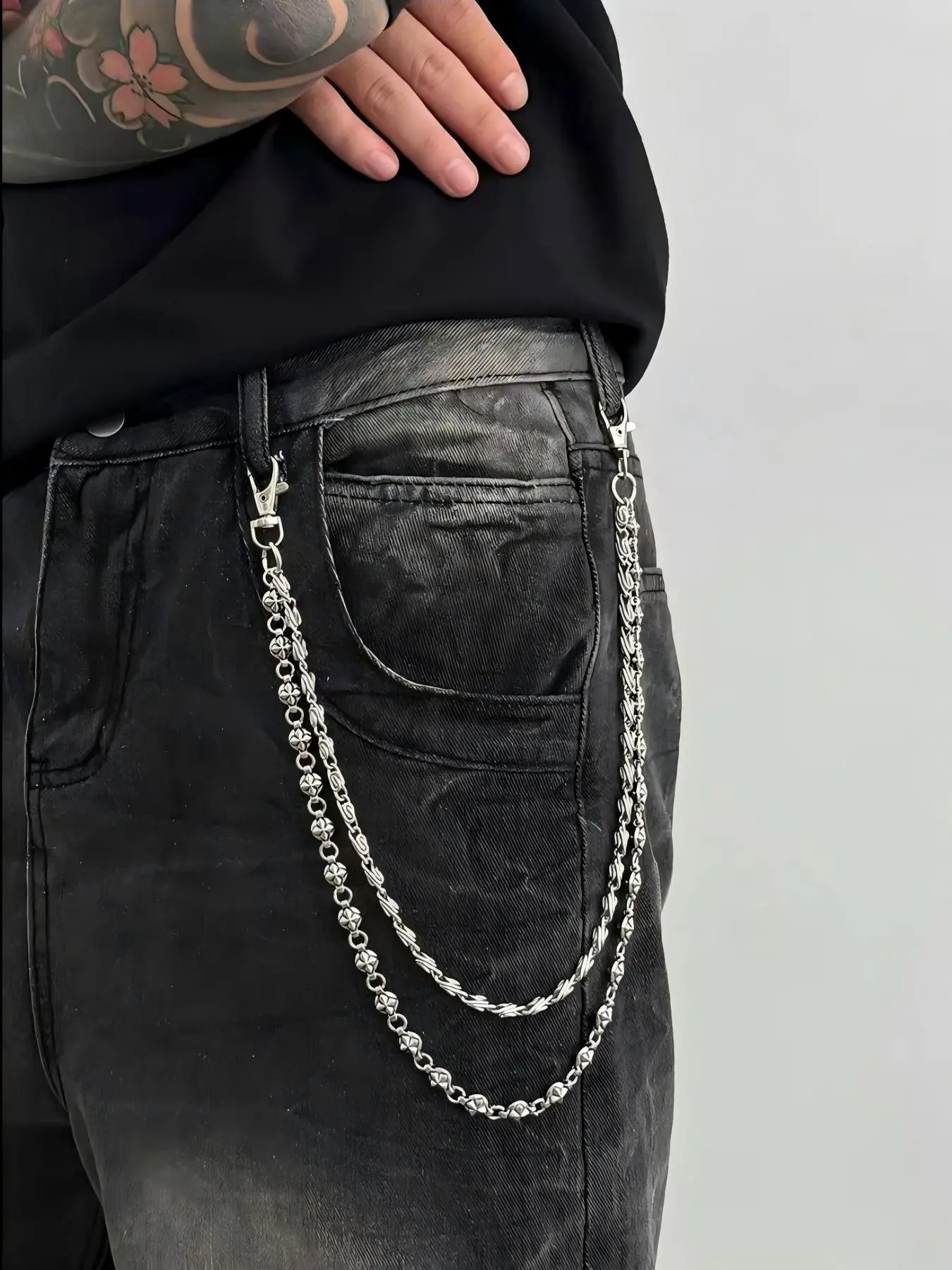 Unisex Punk Style Waist Chain, Body Jewelry, Adjustable Hip Belt Accessory, Trendy Metal Chain for All Seasons, Perfect for Daily Wear