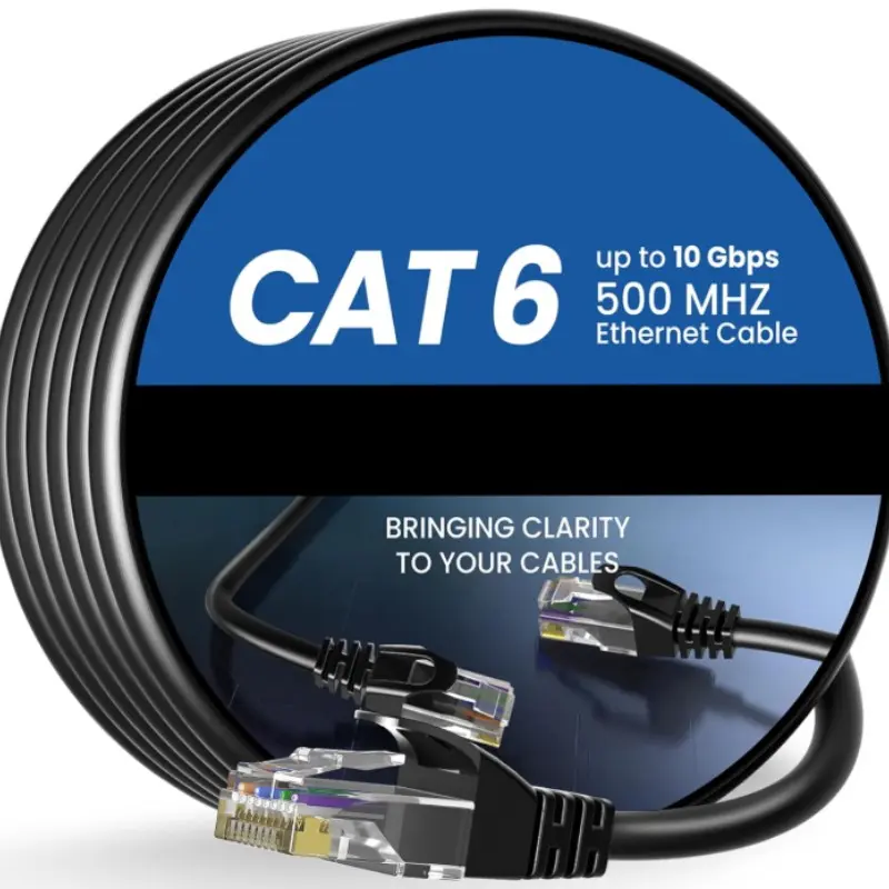 Hhdzi Cat6 Gigabit Ethernet Cable, Shielded Twisted Pair, 500mhz Bandwidth, 10gbps Speed, Gold Plated Rj45 Connector, Compatible with Various Devices