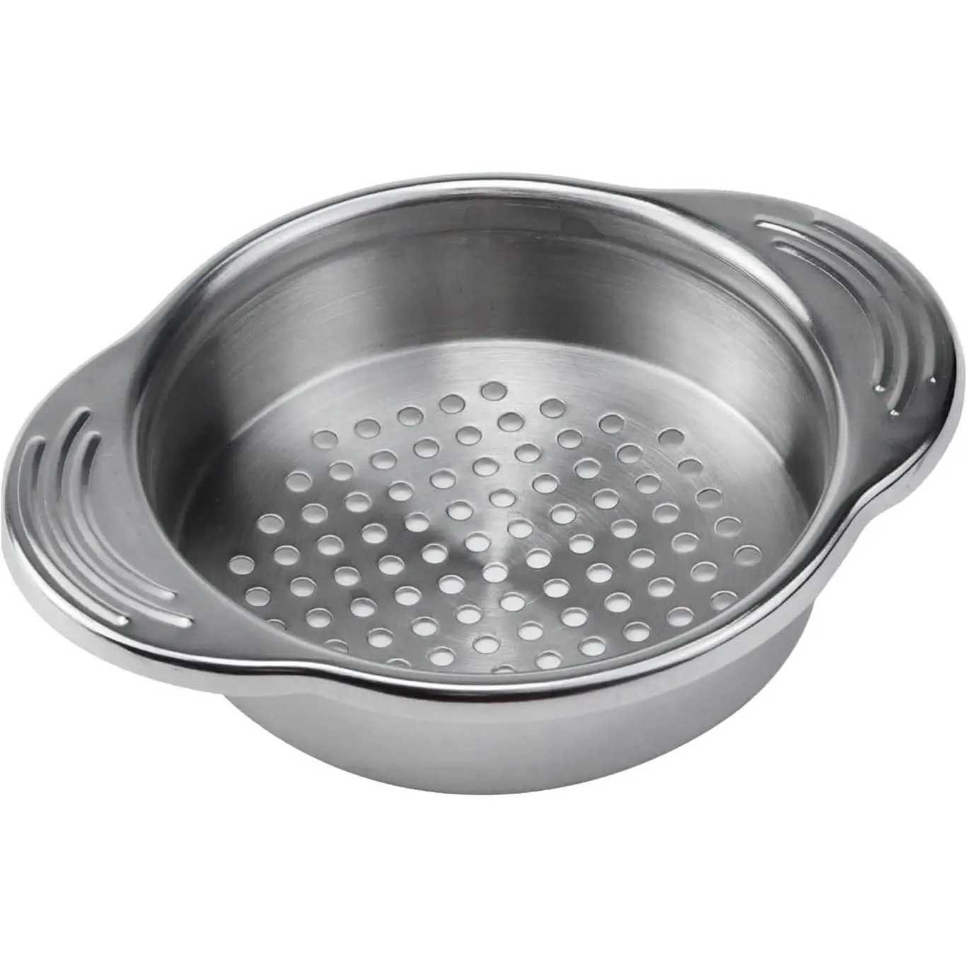 4.69 in Compact Stainless Steel Tuna Filter Strainer - Small Batch Metal Press Lid Can Colander for Kitchen Straining, Draining