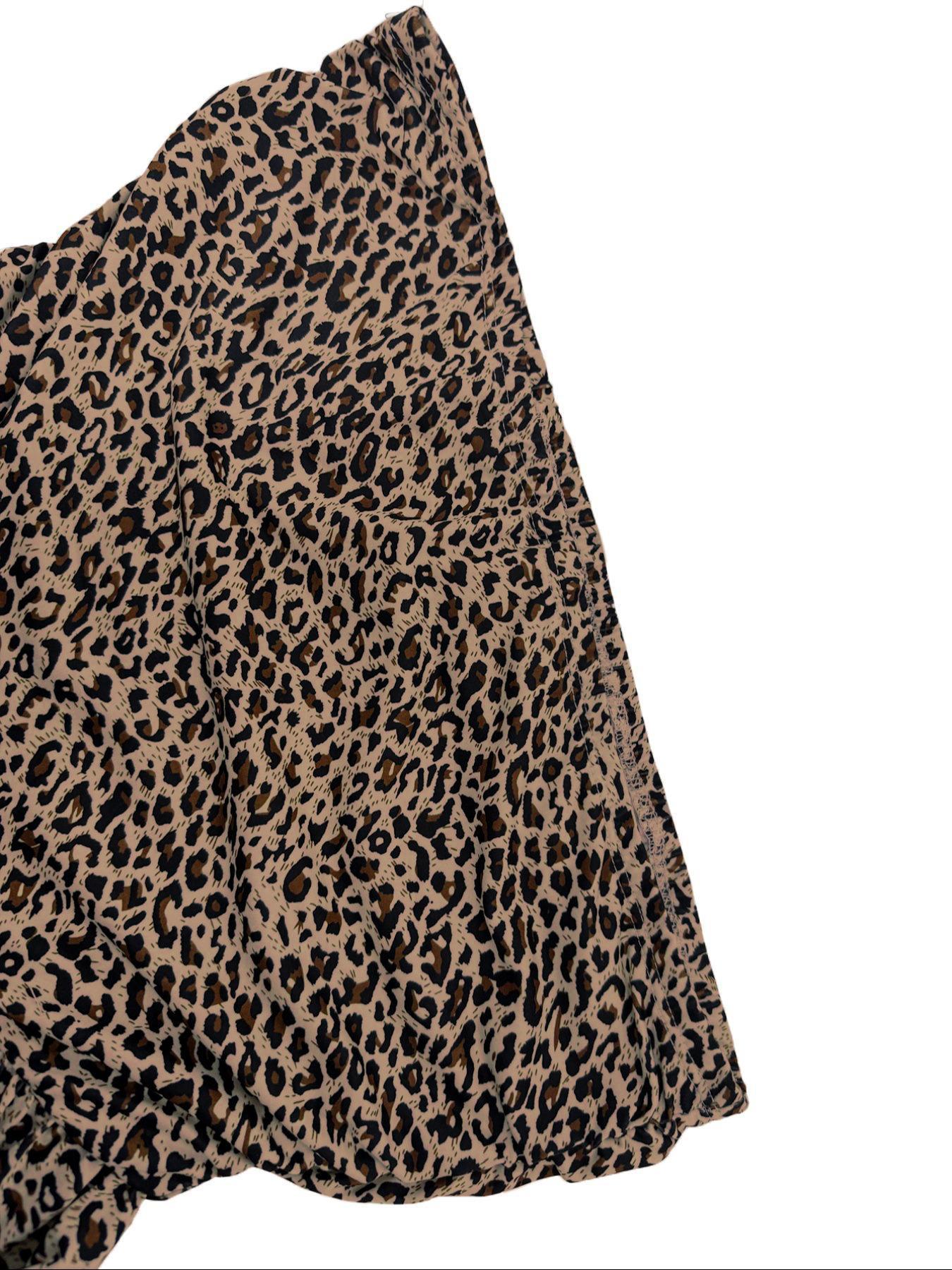 LovelyWholesale，Women's Plain Leopard Print Sleeveless Fitted Tube Romper, Casual Fashion Strapless Romper for Spring And Summer, Women's Clothes for Daily Wear