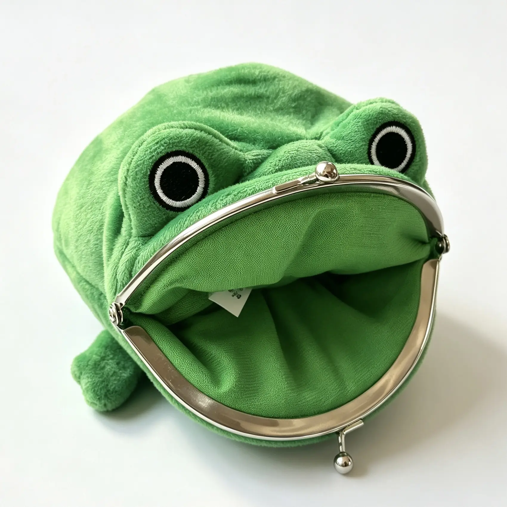 Soft Plush Frog Coin Purse, Cute Cartoon Pouch for Kids & Adults, Mini Sized with a Secure Lock & Embroidered Face, Mini Sized Products, Cartoon Face, Embroidered Eyes