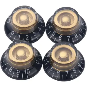4 count Electric Guitar Knobs Black   Top Hat Speed Control Volume Tone Knob for Les Paul Gibson Guitar Bass Acccessorie(Top Hat Style)