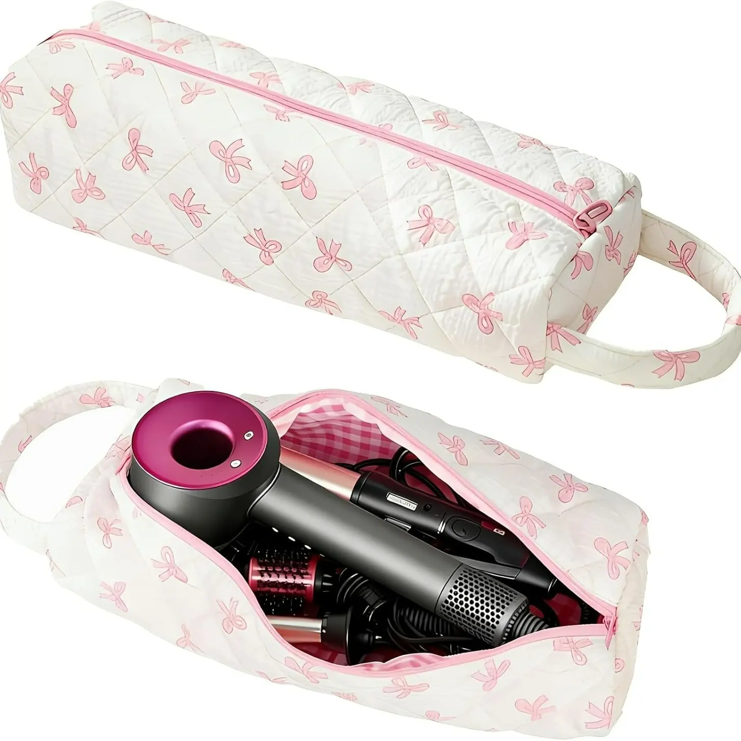 Portable Hair Tool Organizer Bag, Travel Case for Curlers, Irons, Dryer, Styling Tools, Essential Hair Care Accessories