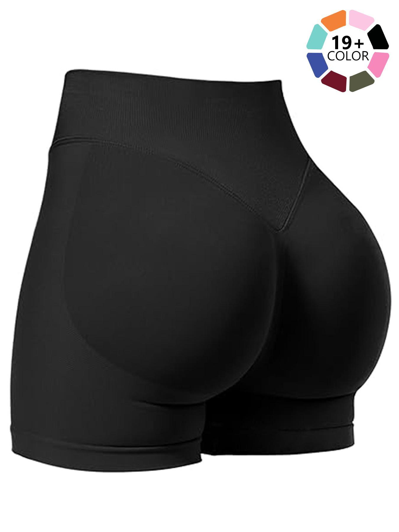 Seamless Shorts for Women, Invisible Scrunch Butt Lifting Gym Booty Biker Shorts, Breathable Comfortable High Stretch Skinny Shorts, Gym Shorts, Ladies Sportswear for Indoor Outdoor Wear, Athletic Shorts, High Waist Shorts