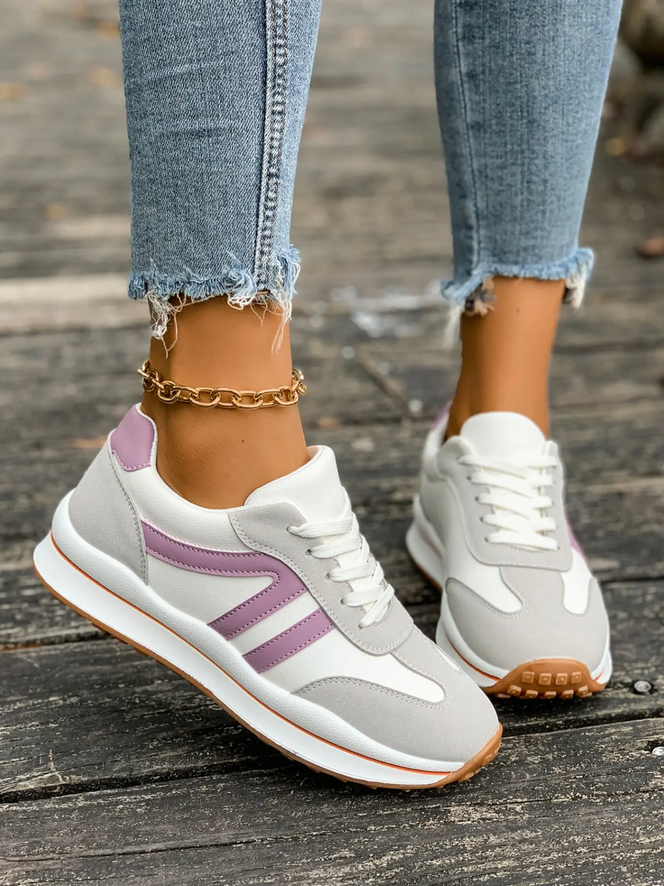 Women's Outdoor Sports Shoes, Soft PU Material, Comfortable Flatform Sneakers, Casual Sneaker Trainer, Casual Style, All Seasons, Rubber Sole, Less Than Ankle Height, Fashionable Casual Sneakers