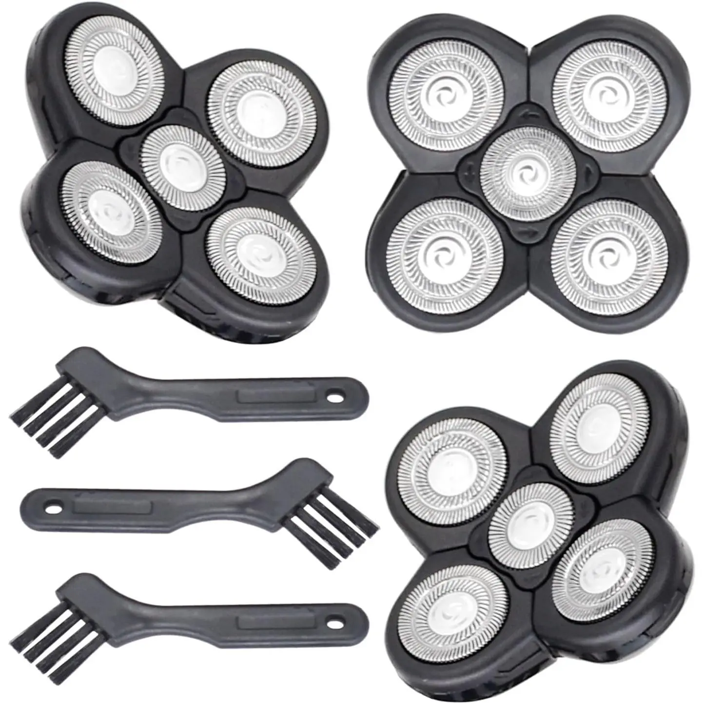 3 Pack Blades Refills Compatible with Freebird Shaver, 5 Blade Shaver Replacement Head for Bald Men, Electric Razor Replacement Heads for Freedom Grooming with 3 Cleaning Brush