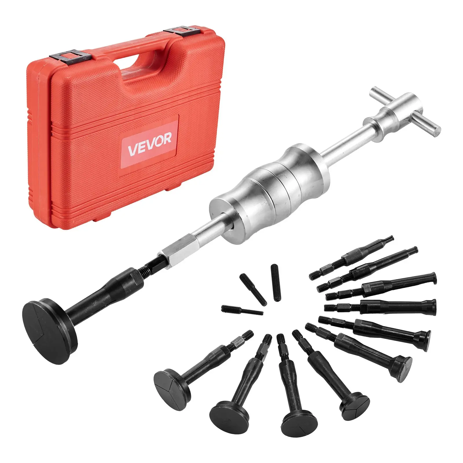 VEVOR 16-in-1 Blind Hole Bearing Puller Set, Multi-Size Car/Vehicle Users’ Tool Kit with 16 PCS Slide Hammer, 10 Split Collets, Counterstay, Pilot Insert for 1/4 to 2-1/3 in Inner Bearing Race & Seal Extraction