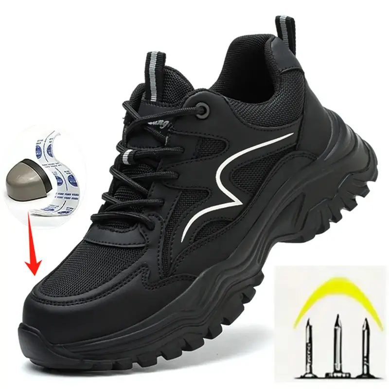 Women's Safety Shoes Steel Toe Anti-Puncture Lightweight Work Protective Shoes Fashion Casual Sports Shoes Steel Toe Sneakers, Comfortable and Durable Footwear Steel Toe Trainers #GLOBAL PICKS