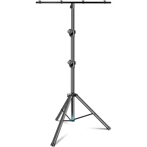 DJ Light Stand, T-Bar Tripod Stage s Portable and Adjustable 49-114 Inch Heavy Duty