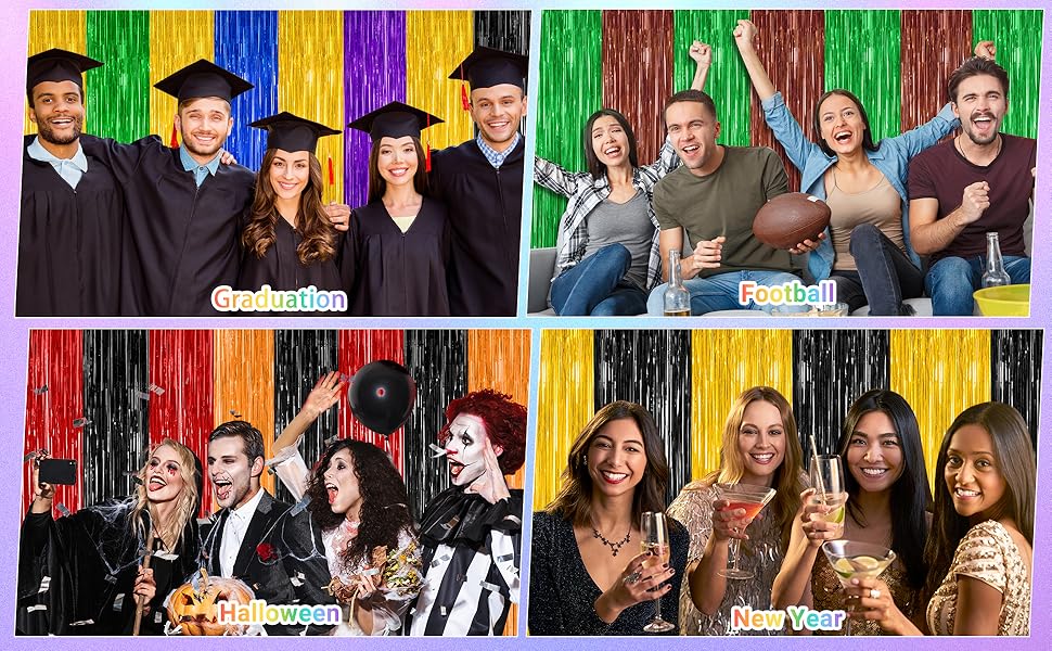 2 Pack Glitter Pink Backdrop, 3.28 FT x 7.05 FT Birthday Party Decorations, Pink Fringe Curtains Foil Streamer Tinsel, Pink Curtains Photo Backdrop Happy Birthday Valentines Day Backdrop