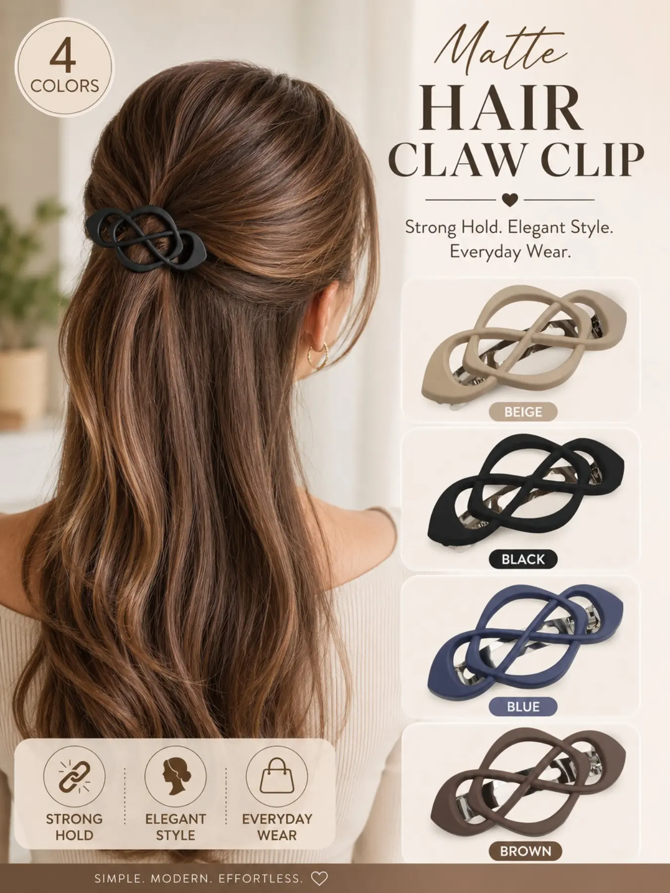 4pcs French Style Acrylic Flat Hair Barrettes, Vintage Decorative Hair Clips, Updo Accessories for Women & Girls, All Hair Types