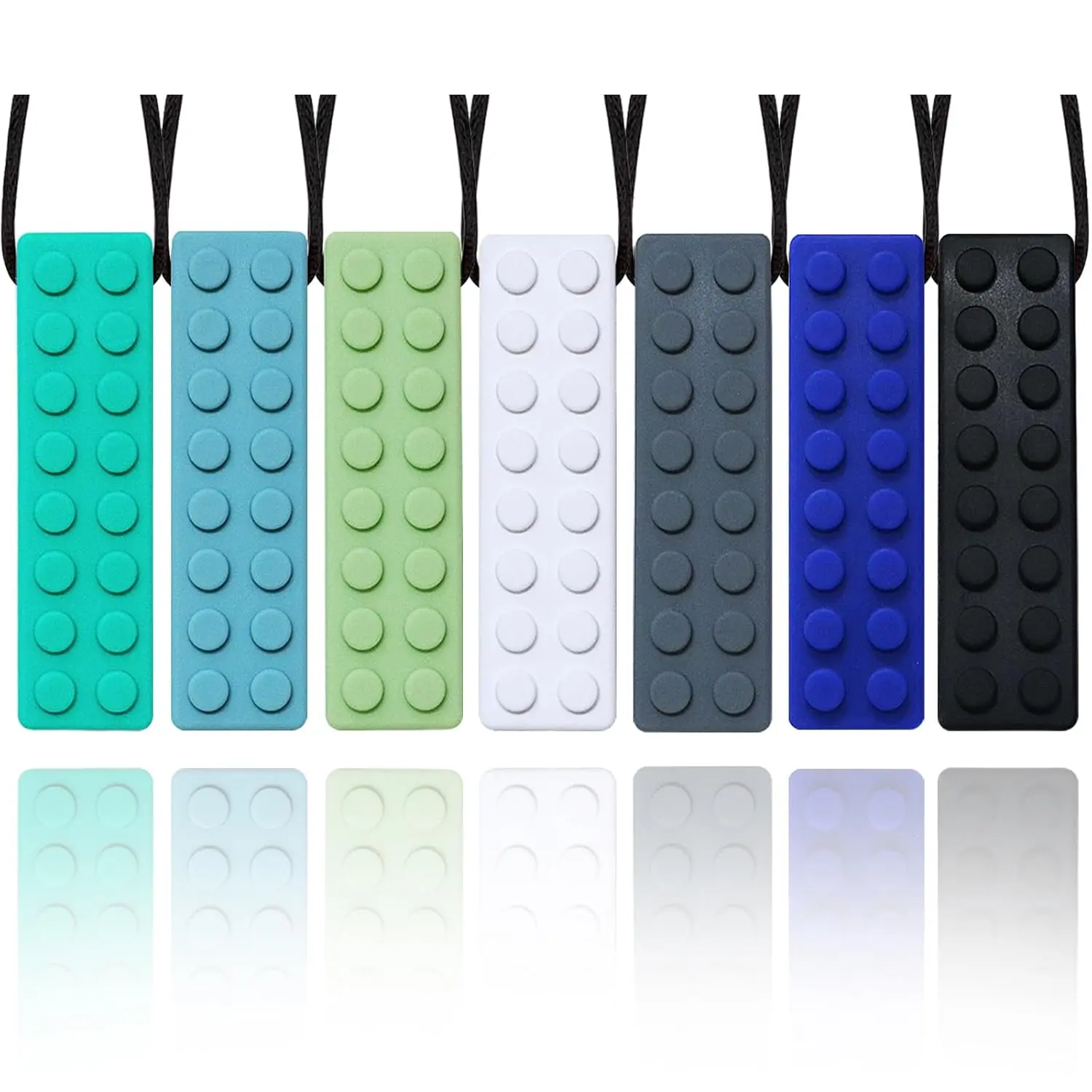 Chew Necklaces for Sensory Kids, 7 Pack Chewy Necklace Sensory Toys for Kids with Autism, Anxiety, ADHD, SPD, Silicone Chew Toys for Boys Girls Adults Chewing Biting Fidgetingfidget toys