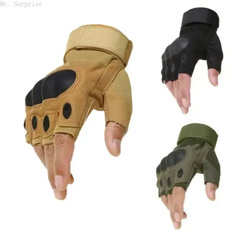 Men's Half-Finger Tactical Protective Gloves, Bike Style Outdoor Gloves for Shooting, Hunting, Bike Style Men's Gloves
