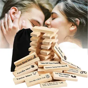 Tumble Tower Couples Game for Adults,Adult Naughty GamesSuper Naughty Block Tower Game, Couples Date Night Ideas for Valentine Lover (48pcs)