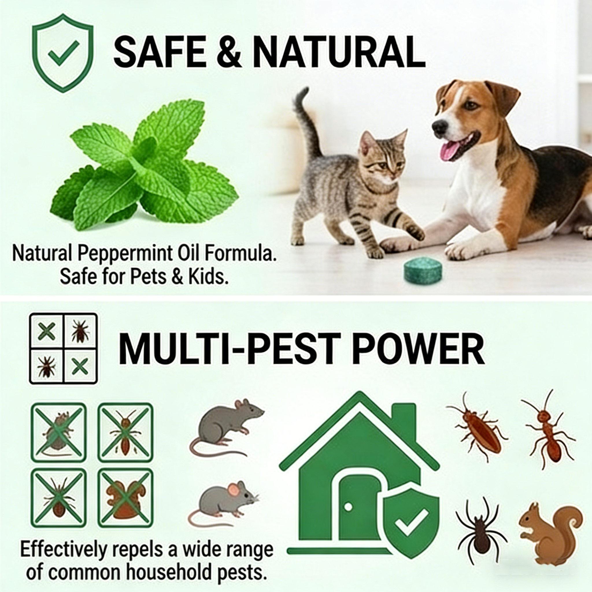 Pesticide-Free Peppermint Rodent Repellent Balls (12Pack), Natural Mouse & Bug Deterrent for Indoor Outdoor Home Garage, Pet Friendly #SummerVibes
