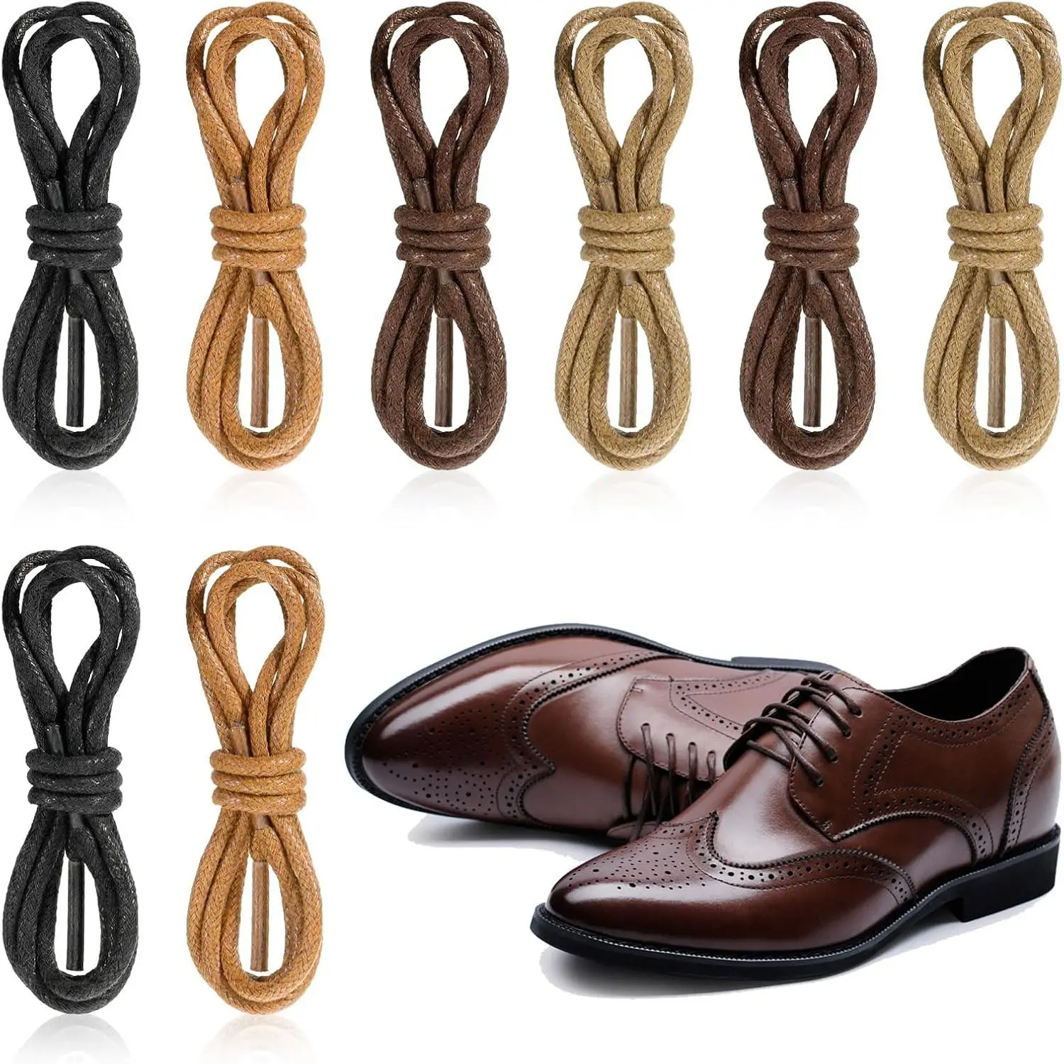 8 Pairs Dress Shoe Laces for Mens Leather Shoes, Thin  Round Waxed Shoelaces Thin Business Oxford Shoelace Shoe Strings Round  Waxed Shoelace, Oxford Shoelaces for Dress Shoes Boots