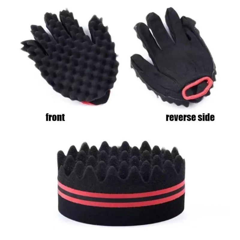 Oval Dual-Hole Hair Twist Sponge Glove, Big & Small Hole Afro Curl Sponge Mitt, Professional Natural Hair Styling Tool for Dreadlocks & Coils 14.5*5.3cm, Haircare, Daily, Perfect Afro Curls, Afro Hair, Perms