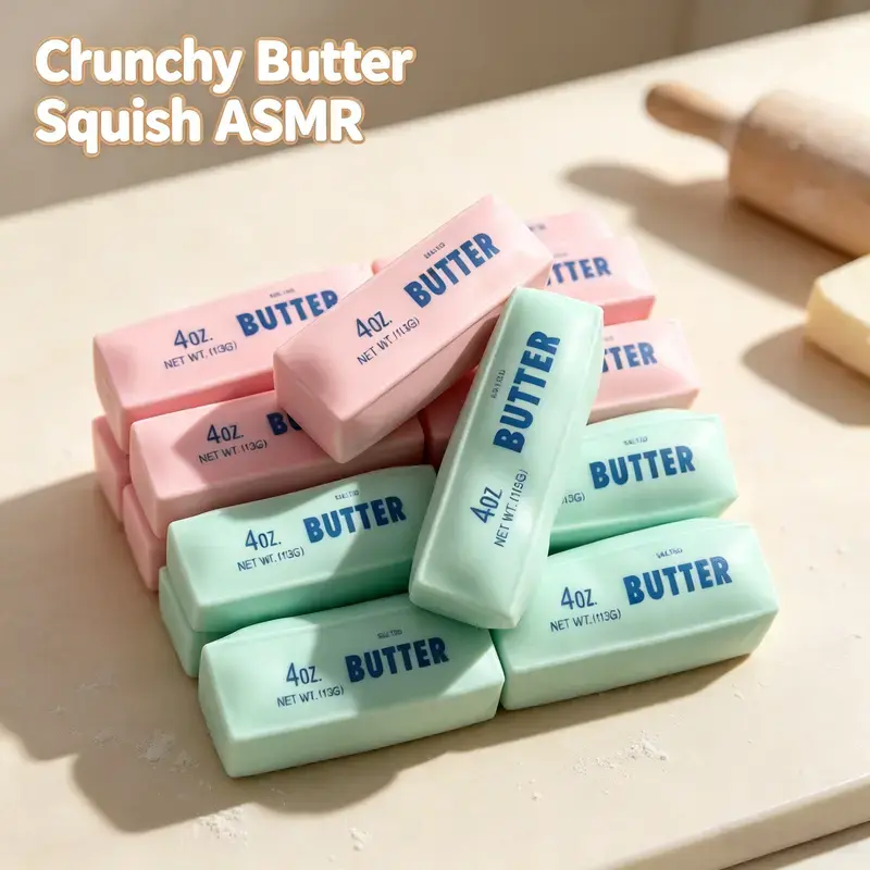 Crunchy Butter Squishy Cheese Sticks Toy,Funny Fidget Toy,Stress Relief Gift,Slow-Rebound Stress Relief Toy Building Blocks,Cute Soft Sensory Toy, Relaxing Desk Toy Squeeze Toy Stress Relief Desk Toy For All Ages