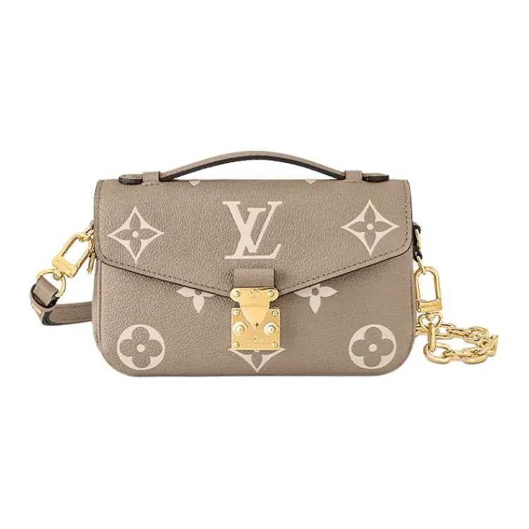 Women's Louis Vuitton Pochette Metis East-West Crossbody Bag - Soft Grained Leather, Monogram Print, Gray, Hands-Free Carry-All Contemporary Women's Handbag, Hands-Free Women's Handbags, Carry-All Women's Handbags