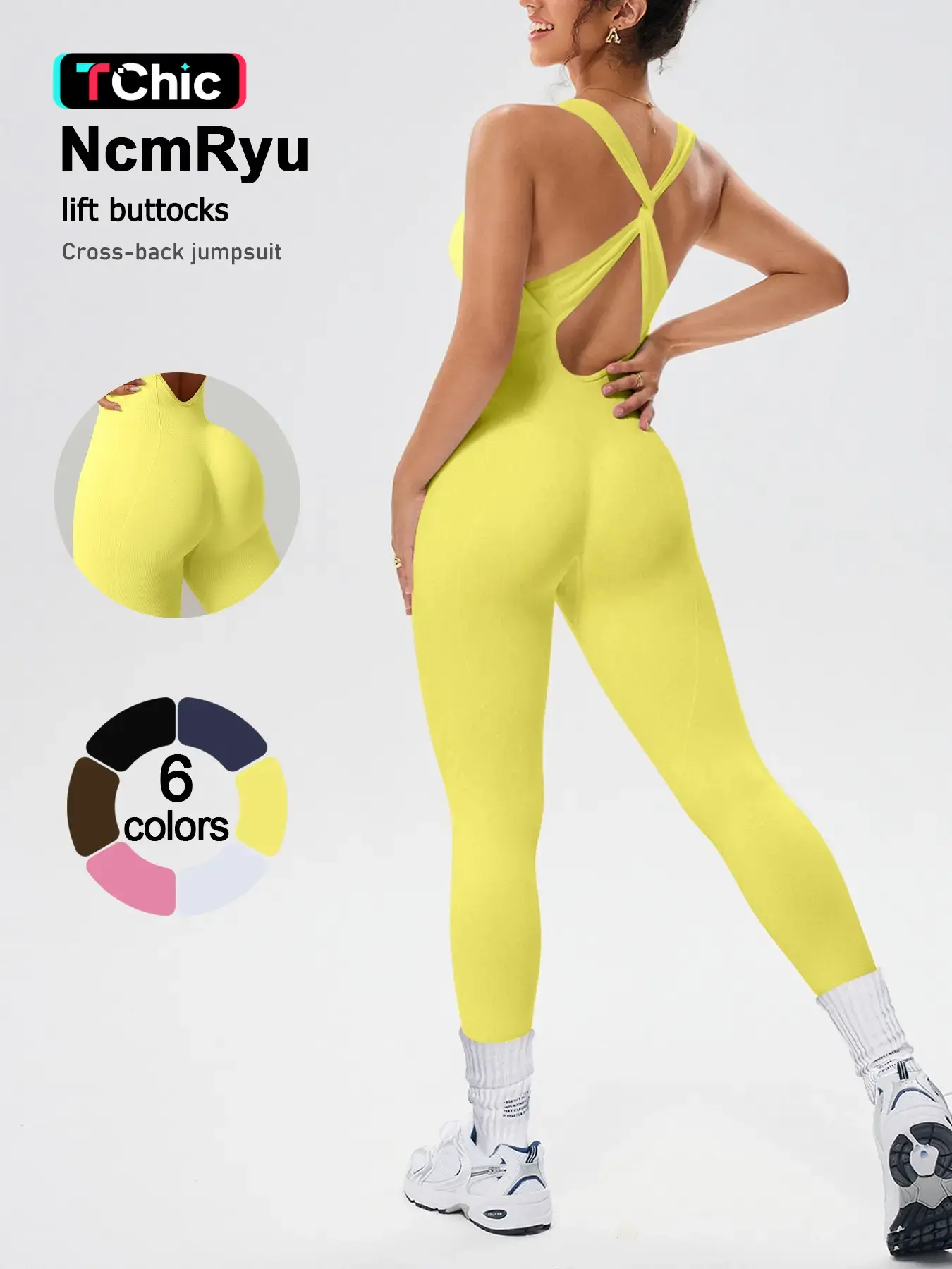 Women's sports jumpsuit, Padded Workout, Stretchy, Fitness Yoga Jumpsuit, with wide shoulder straps, detachable chest cushion, high elasticity, comfortable, breathable yoga gym training indoor and outdoor 2025 new jumpsuit