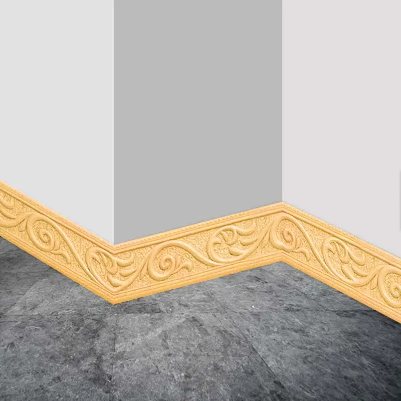 Self-Adhesive Flexible Mirror Wallpaper, 3D Wall Edge Line, Wall Trim, DIY Decorative Skirting, Hotel Family Use, Foam Top Corner Skirting