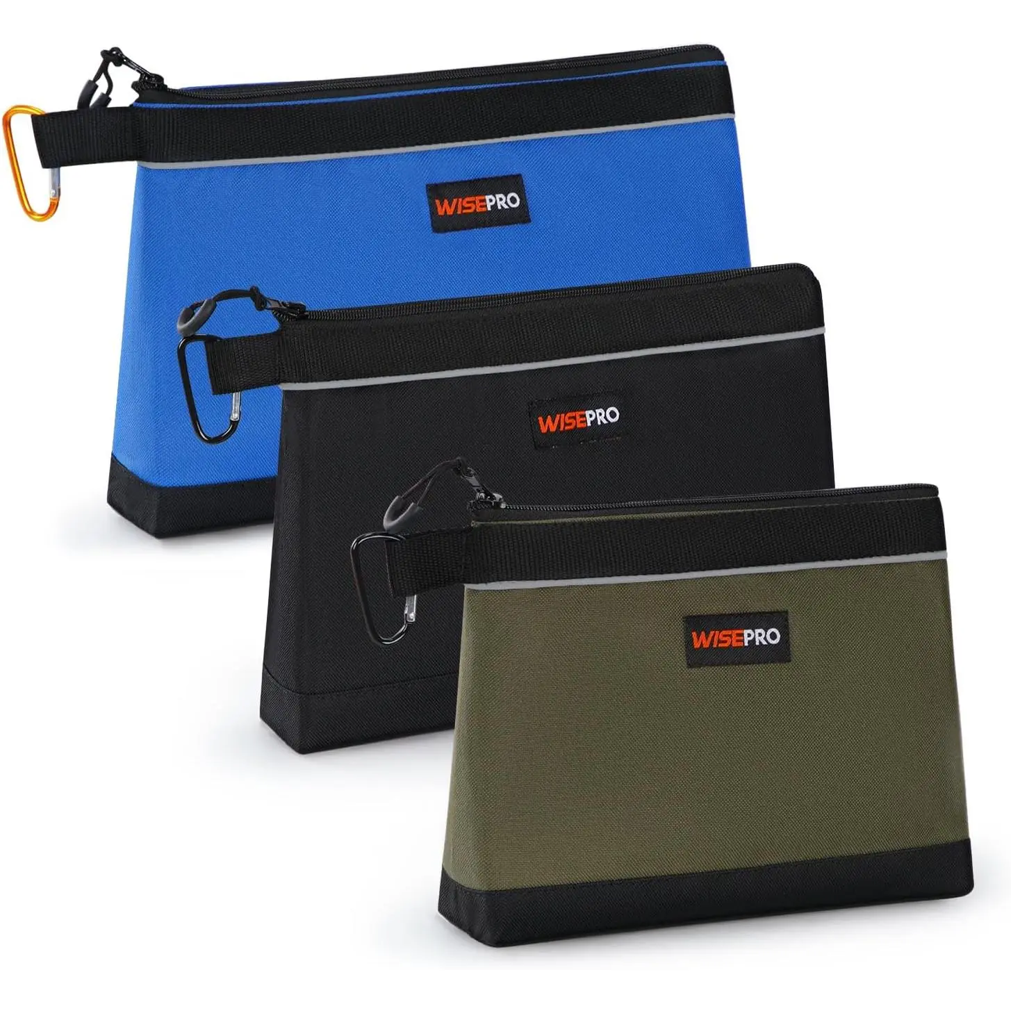 Tool Pouches with Zipper, Multi-Purpose Utility Tool Bags Organizer | for Small Hand Tools, Screws, Nails, Pliers & Wrenches, Storage Pouch Set for Electricians, Plumbers, HVAC & Mechanics