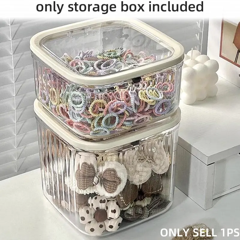 Transparent Mini Hair Accessory Storage Box, Multi-Functional Press-Type Desktop Organizer, Ideal for Headbands and Accessories, Durable Storage Organizer, Desktop Organizer Bins