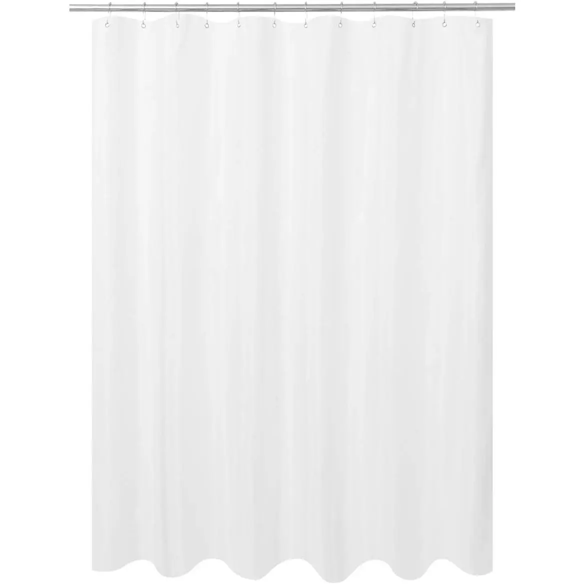 Ultimate Waterproof Fabric Shower Curtain or Liner, Machine Washable Breathable TPU Lined Bathtub Shower Liner, White, 72x72 Inch