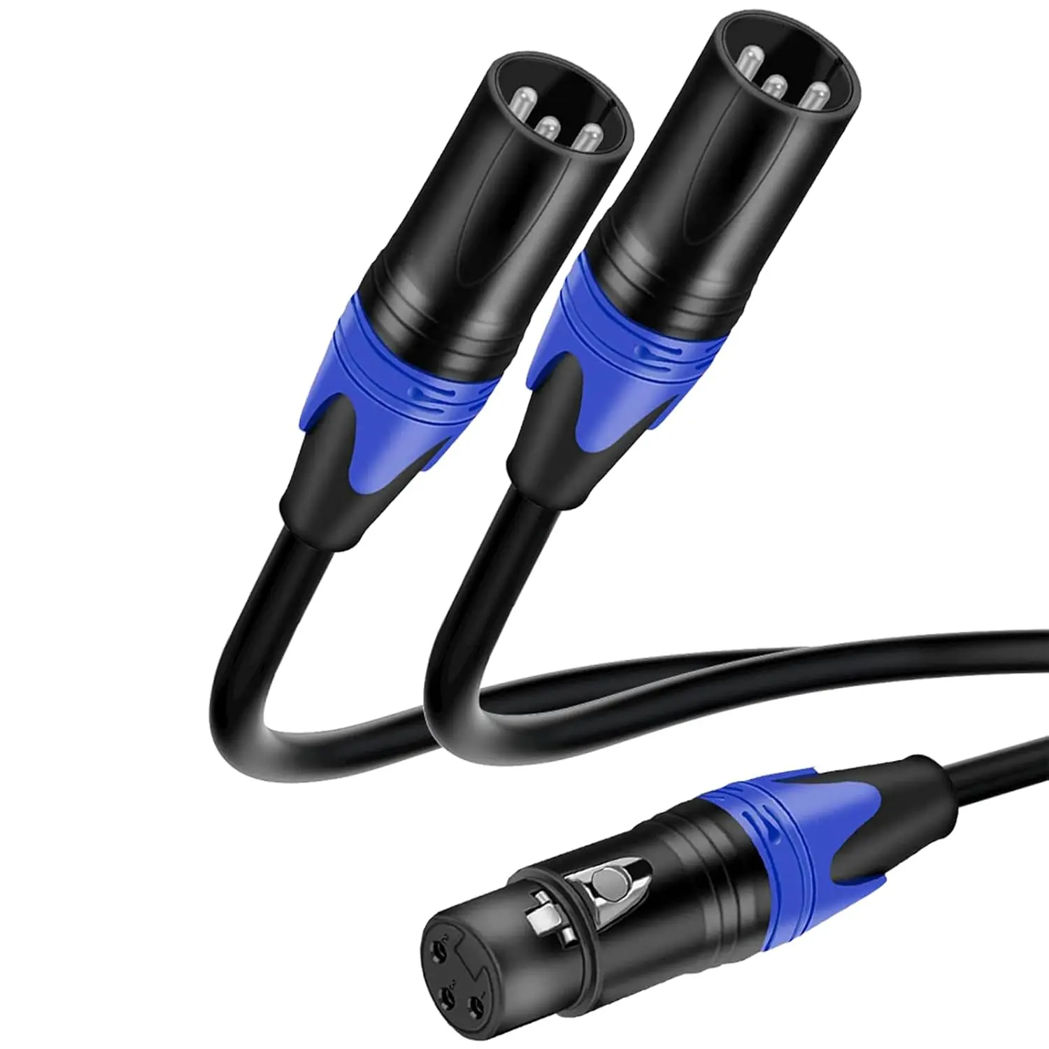 XLR Splitter 1 Female to 2 Male, Balanced XLR Splitter  for Microphone Power , Stage Light, Camcorder, Microphone, Audio System, etc(30cm/11.8inch)