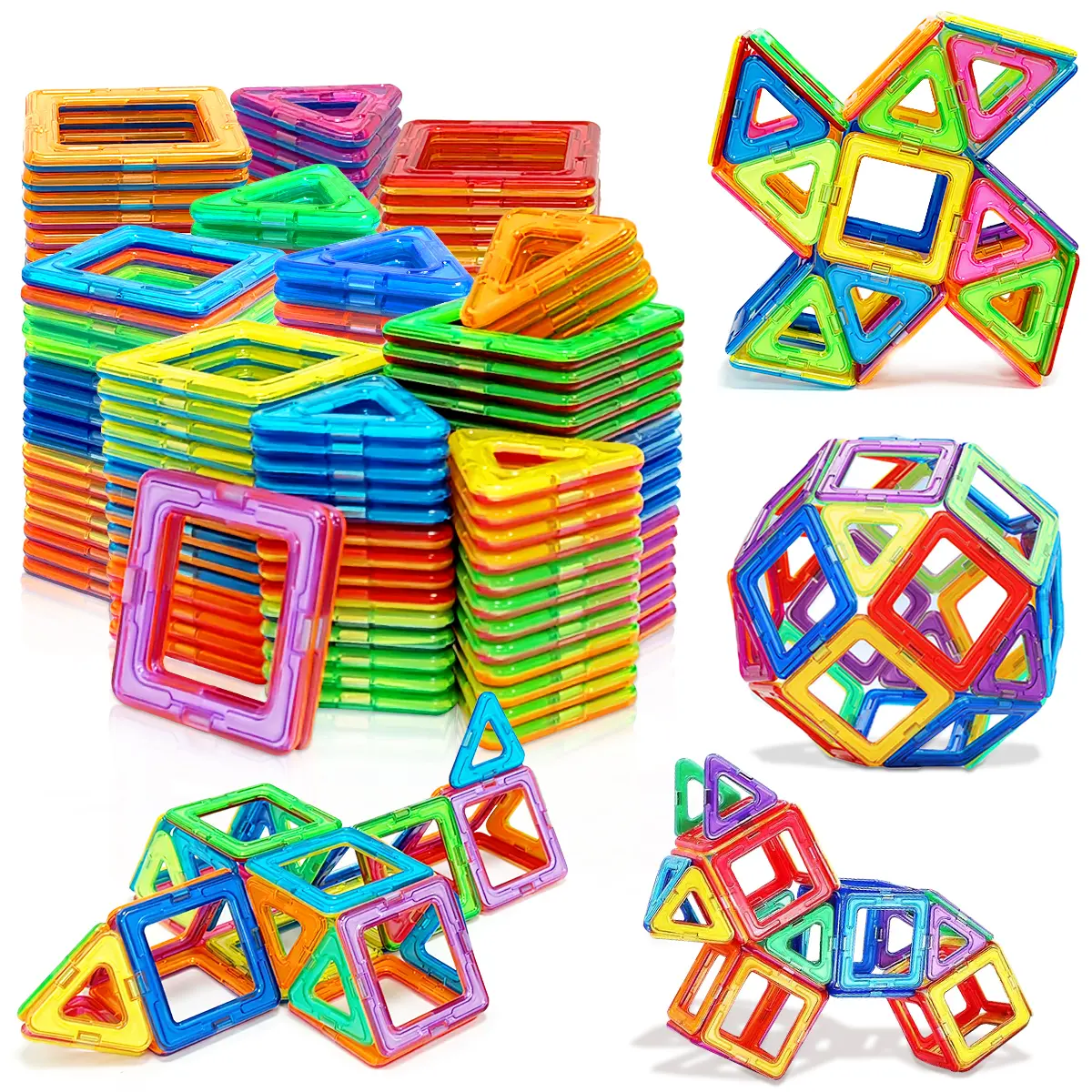 Medium Creative Building Block Set, STEM Construction Toy, Montessori Educational Learning Toy, Magnetic Stacking Blocks for Children, Magnetic Block Gift, Preschool Educational Building Toy Set, Cultivates Imagination, Creativity, and Brain Development