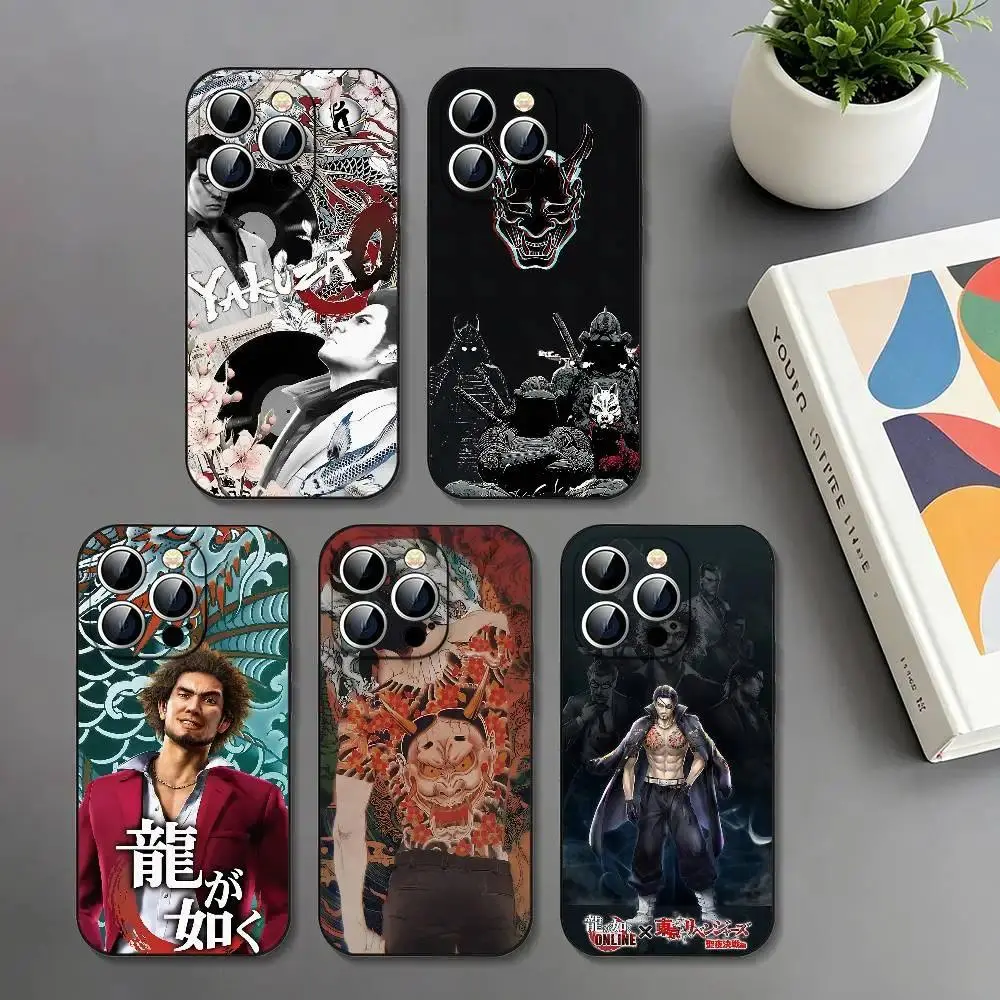 Game Yakuza Phone Case Slim Black Shockproof Protective Cover For iPhone 11-17 Pro Max/Plus & Samsung Galaxy S23-S25