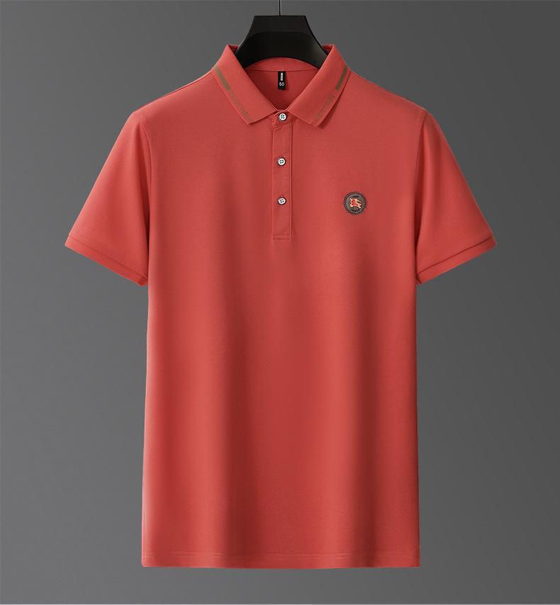 New Spring/Summer Lightweight Embroidered Straight Fit Short Sleeve Men's Polo Shirt for Business Casual Daily Wear, In Stock