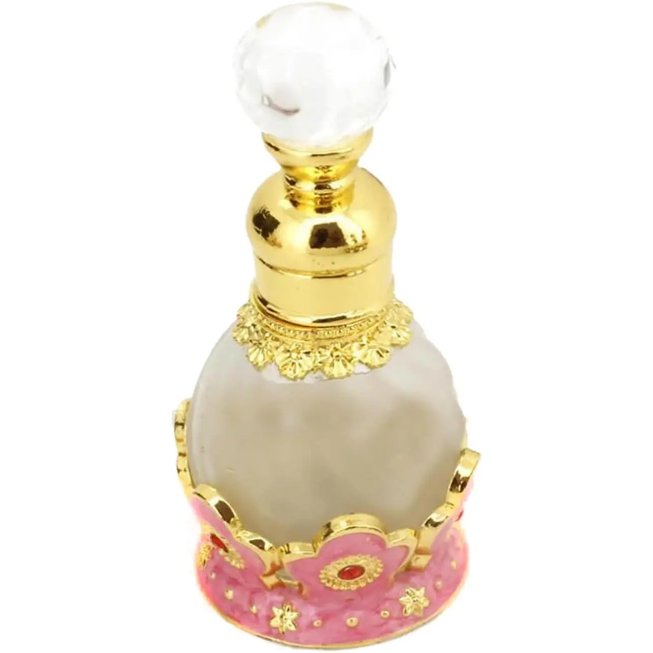 0.5oz Retro Metal and Glass Perfume Bottle Refillable Empty Aromatherapy Essential Oil Bottle