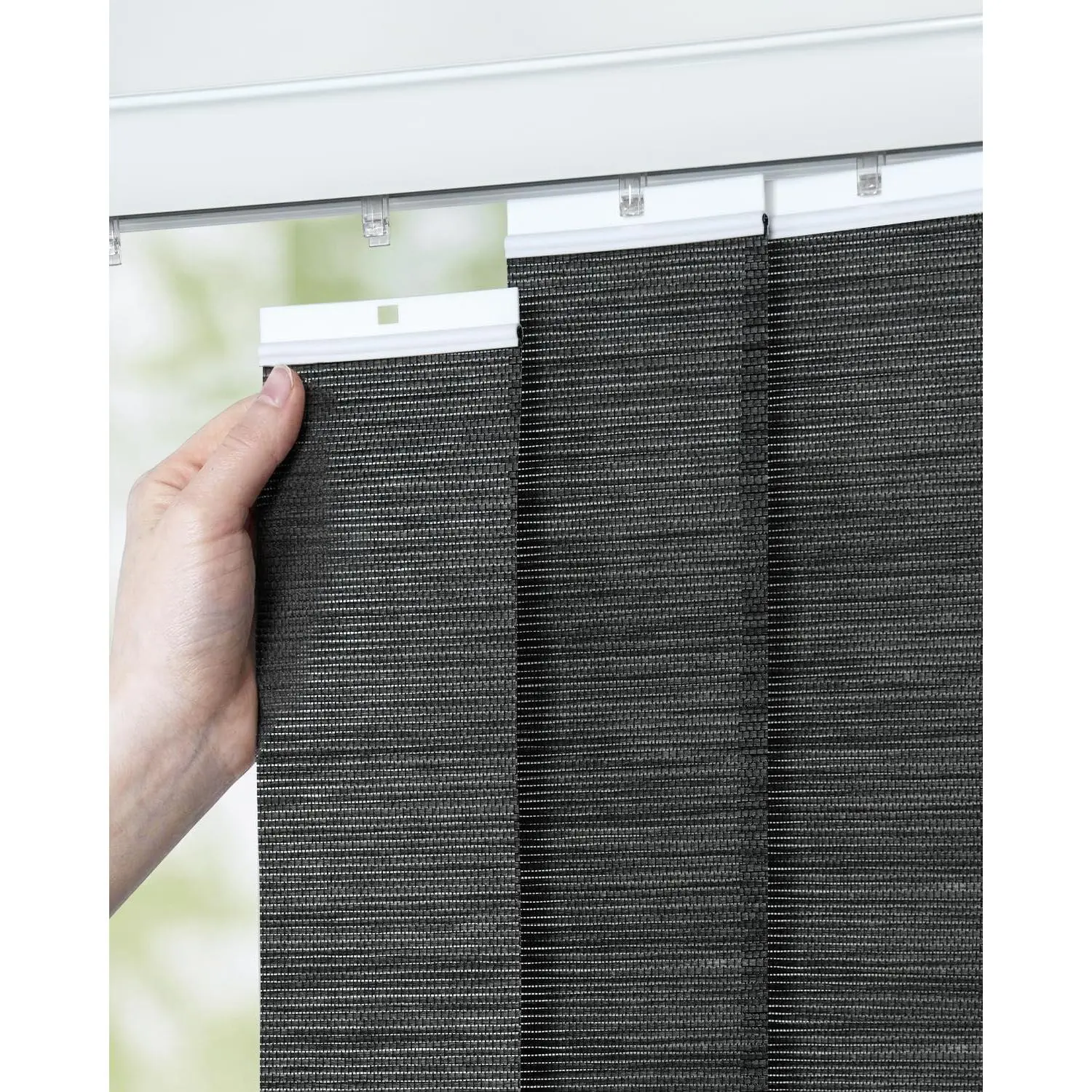 Vertical Blind  Slats, 3.5×82.5 in, Black | Light Filtering Material, 20 Pack,