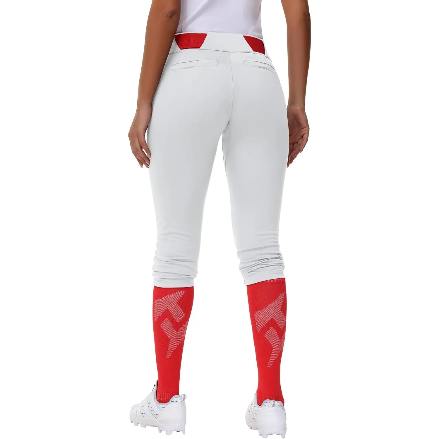 Women's Utility Softball Pants - Woman Adult Tweeners Low Rise 3/4 Leg Track Pants Dual-Layer Knee Youth Girls