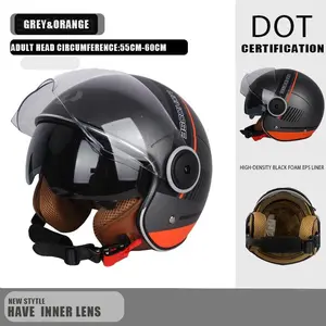 Electric Bike Helmet, Motorcycle Half Helmet, Dot Certified, Breathable, All-Season, Daily Commute Protection, Quarter Helmet