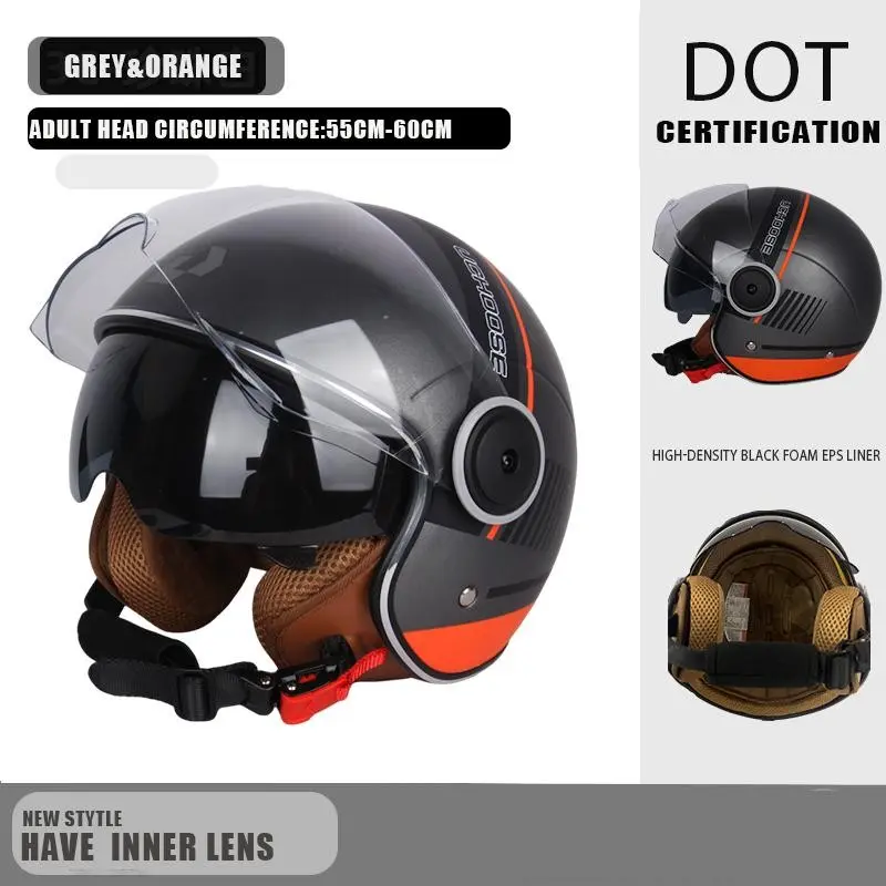 Electric Bike Helmet, Motorcycle Half Helmet, Bikers Helmet, Riding Safety Helmet, Dot Certified, Breathable, All-Season, Daily Commute Protection, Quarter Helmet, Half Motorcycle Helmets, Protective Helmet