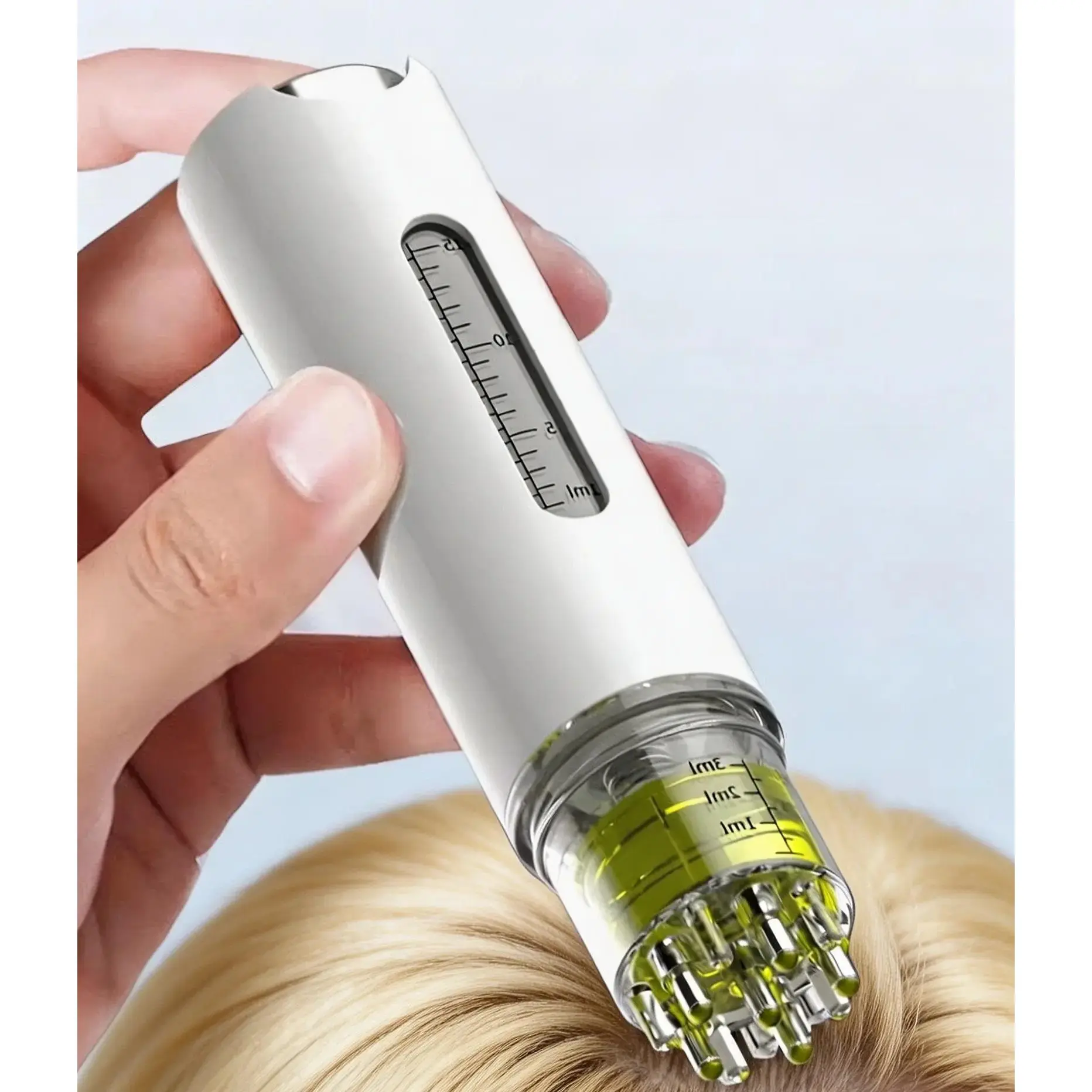 Scalp Micro Needle Massager Comb - Essential Oil Applicator for Hair Growth & Anti Hair Loss - Portable Design with 1ml/2ml/3ml/5ml/10ml Options - Speed Control Plastic Tool