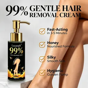 Lecareph 99% Mild Formula Gentle Hair Removal Cream, Fast Body Hair Remover for Smooth Skin 100g 1 Pack