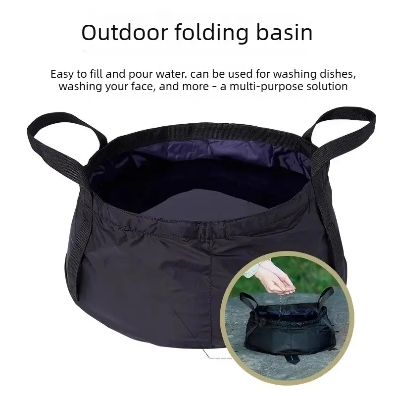 Outdoor Portable Foldable Water Basin - Camping Hiking Water Storage Tub for Face Washing, Laundry