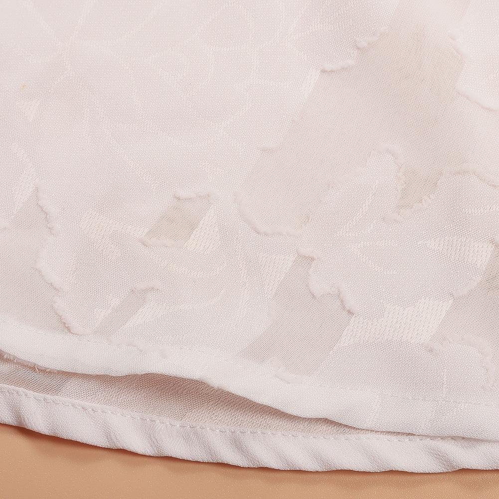 BIGWIG Women's White Elegant Sheer Blouse, Long-Sleeved Jacquard Collar Button-Down Top, Loose-Fitting Shirt, Casual Long-Sleeved Chiffon Blouse, Spring/Summer Outfit