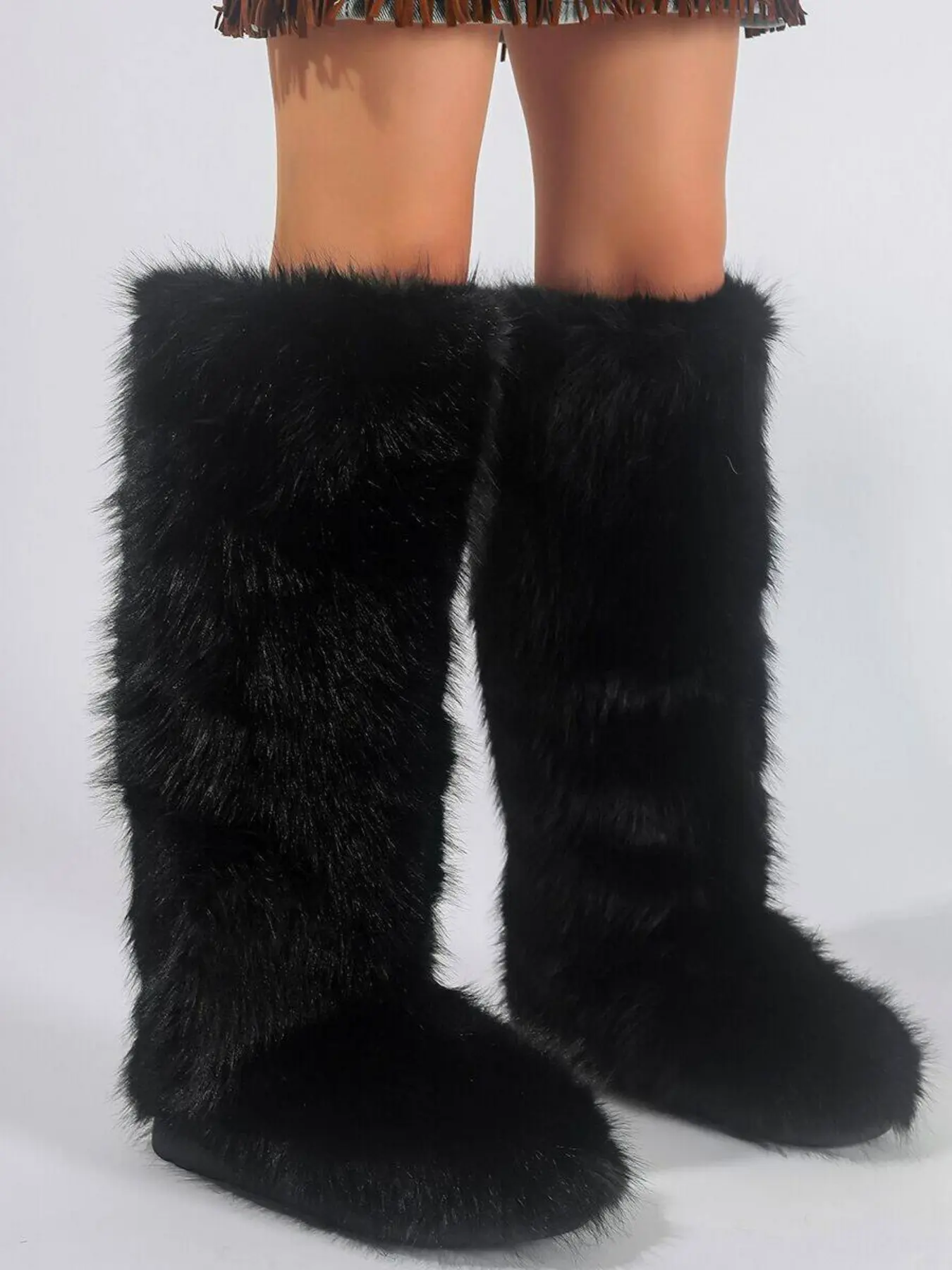 Women's Fluffy Snow Boots, Casual Waterproof Comfortable Warm Snow Boots for Winter, Female All-match Trendy Shoes for Daily Wear, Girl  messyboots