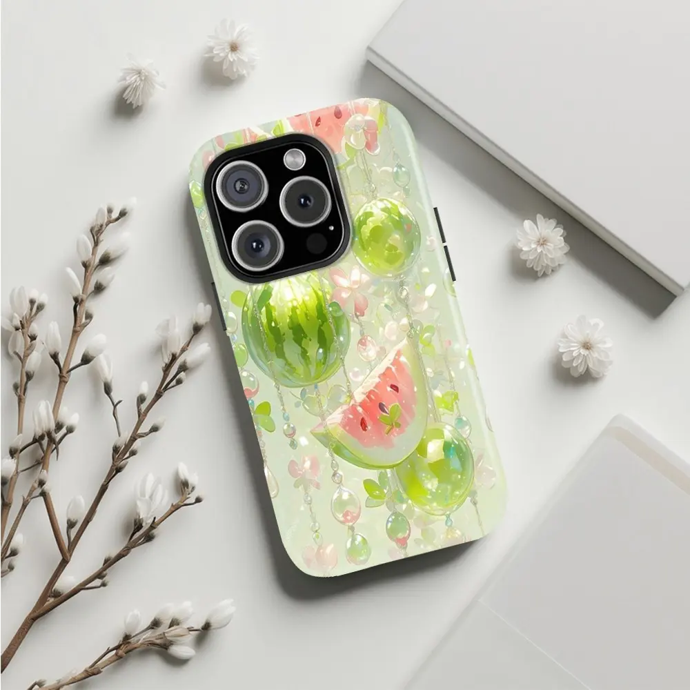 Watermelon Pattern Summer & Autumn Birthday Gift — Durable, Drop-Resistant Phone Case. Compatible with iPhone 17, 16, 15, 14, 13, 12, 11 Pro Max, Plus, & Air, as well as the Samsung Galaxy Series. Stain-Resistant and Non-Yellowing.