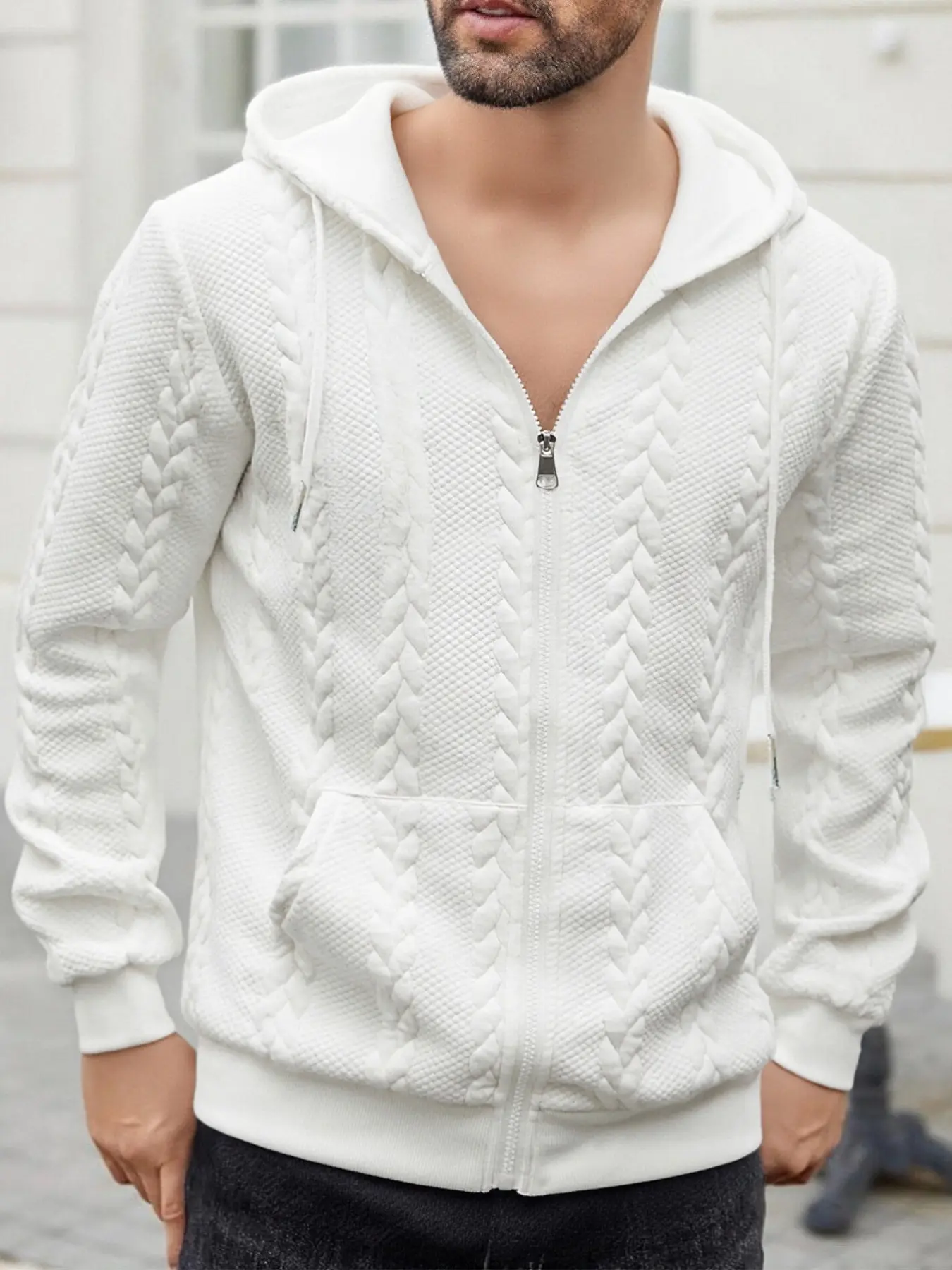 Men's Spring Fall Hooded Zipper Sweatshirt Jacket, Regular Fit, Sporty Casual Daily Commute, Two Pockets, Versatile Outerwear