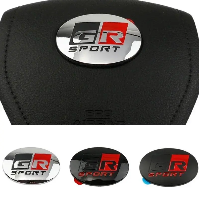 ABS GR Sport Logo Car Steering Wheel Center Sticker for  Land Cruiser Yaris Camry Vios Corolla 4runner Tundra RAV4 Tacoma
