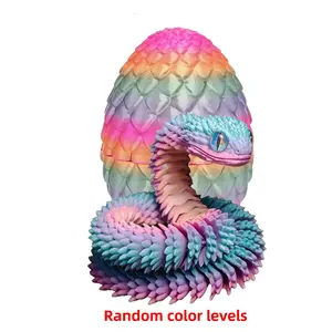 Viral 3D Printed Snake Egg Set Articulated Movable Snake Figurine Colorful Decor Collectible Gift Oddly Satisfying Fidget Toy