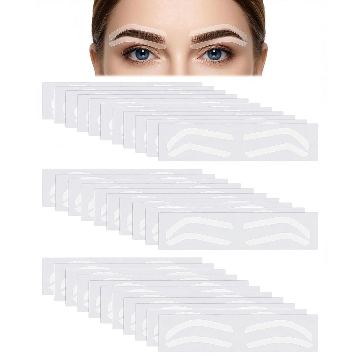 Eyebrow Stencils, 90 Pairs Multi-Pack, Adhesive Templates for Brow Shaping, Styling & Tinting, Makeup Tool with 3 Shapes for Women, Brow Tinting, Eyebrow Shaping Kit, Brow Shaper